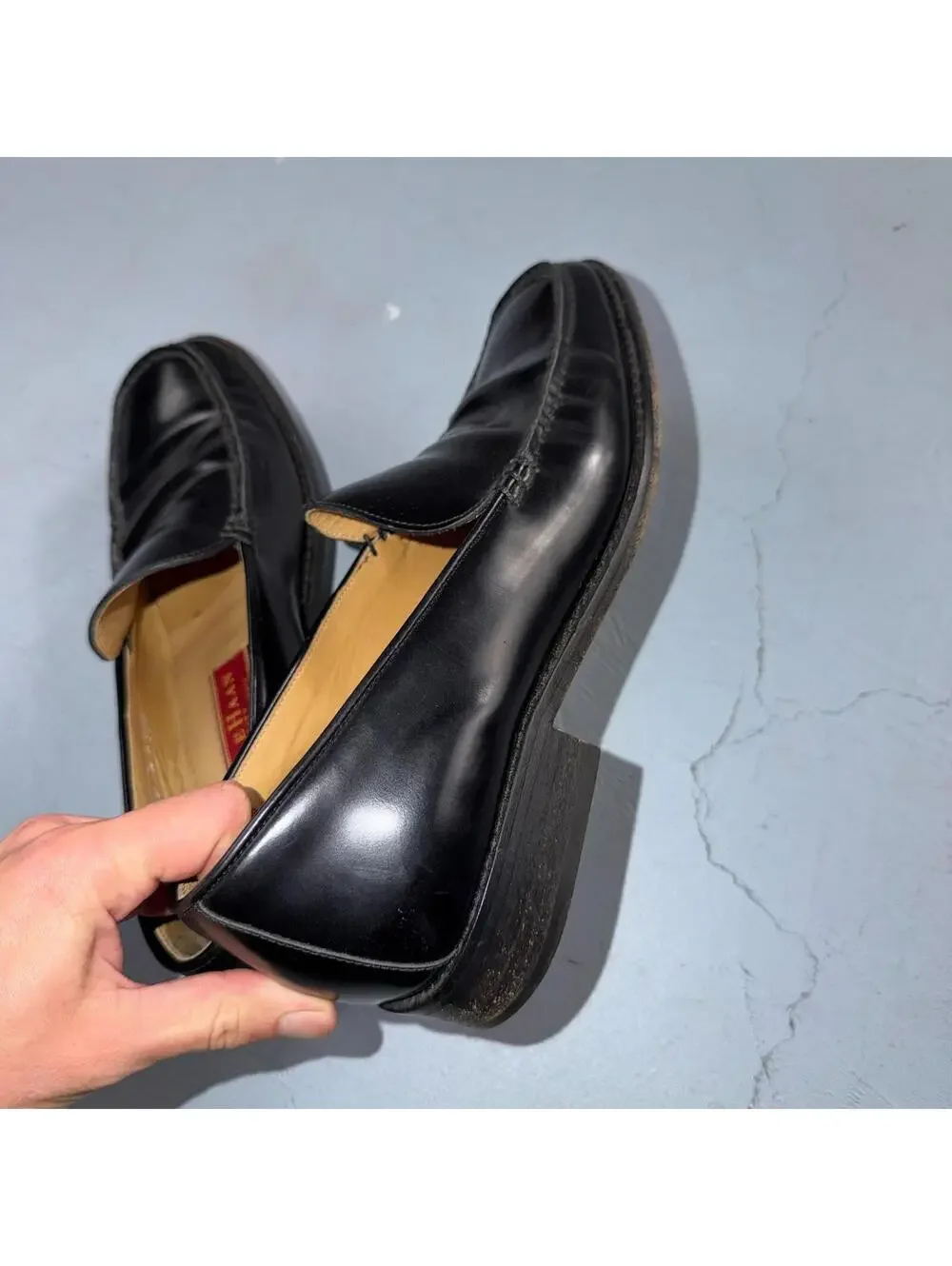 Cole Haan Italy Black Leather Kiltie Italian Loafer Men's 8M VGUC VTG 90s Shoes